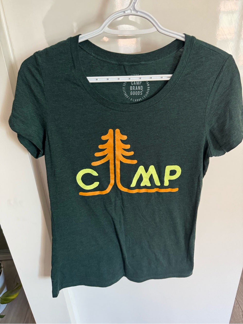 Camp Brand Goods Women's Dark Green 'CAMP' Short Sleeve Tee